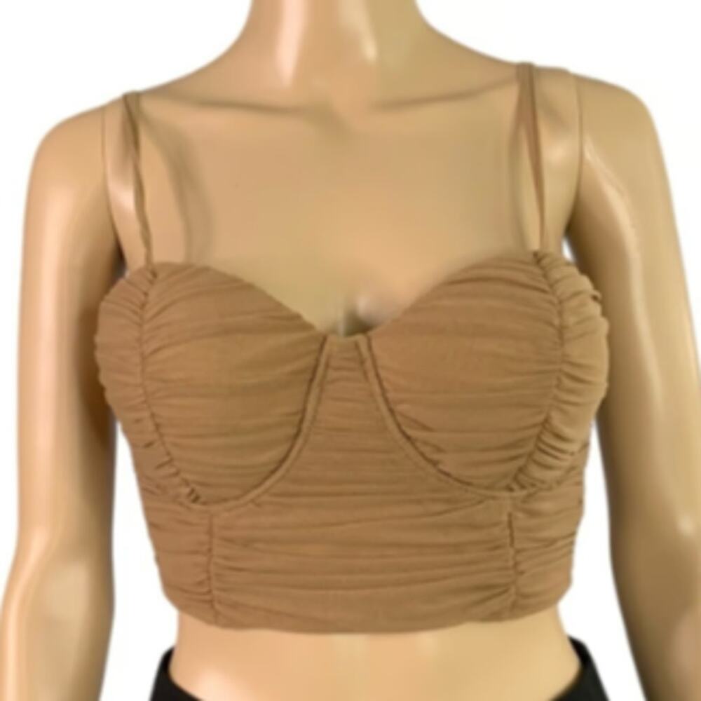 Melrose With Love Women's Medium Ruched Corset Adjustable Straps Padded Zip Back